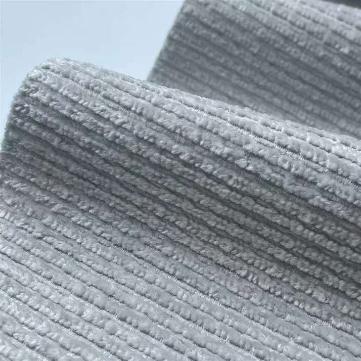 Cationic Check Jacquard Chenille Upholstery Fabric high quality